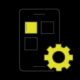 Icon mit iphone und Zahnrad